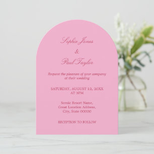 Élégant Faire-part de mariage d'arche magenta rose