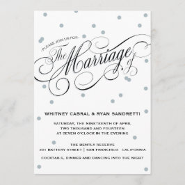 Élégant Faire-part de mariage d'argent point