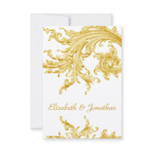 Elégant Faire-part de mariage de balayage or RSVP