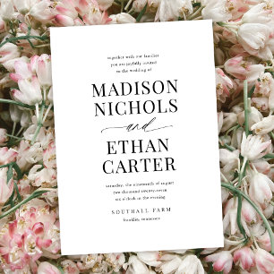 Élégant Faire-part de mariage de budget de script