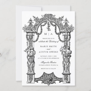 Elégant Faire-part de mariage de cadre de bordure
