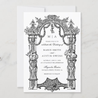 Elégant Faire-part de mariage de cadre de bordure