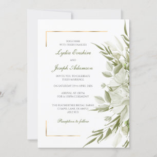 Élégant Faire-part de mariage de fleurs d'âge