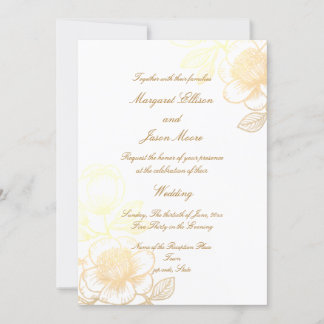 Élégant Faire-part de mariage de fleurs délicates
