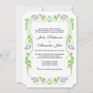 Élégant Faire-part de mariage de fleurs et de perl