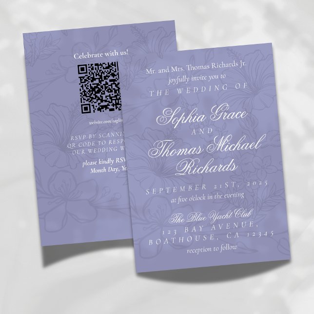 Élégant Faire-part de mariage de lavande florale (Celebrate your love with this Lavender Floral Wedding Invitation!)