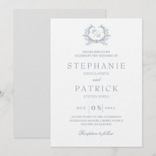Élégant faire-part de mariage de monogramme de scr