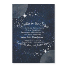 Élégant Faire-part de mariage de nuit étoilée céle