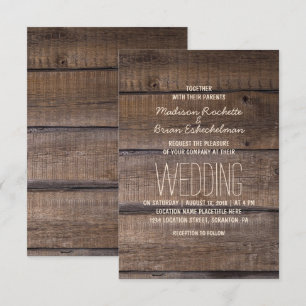 Élégant Faire-part de mariage de palettes en bois