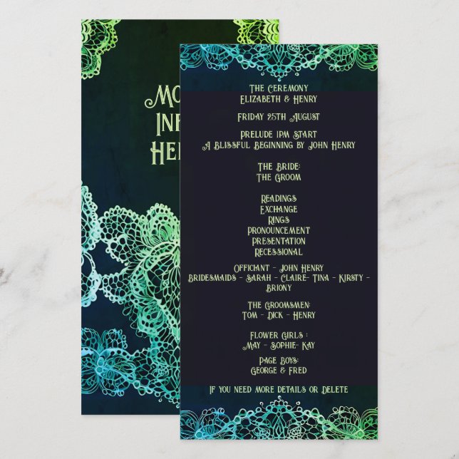 Élégant Faire-part de mariage dentelle (Devant / Derrière)