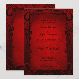 Élégant faire-part de mariage d'halloween gothique