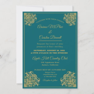 Élégant Faire-part de mariage doré