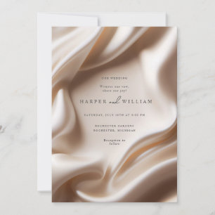 Élégant faire-part de mariage en satin rose