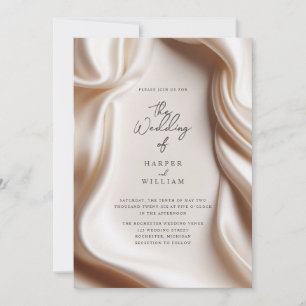 Élégant faire-part de mariage en satin rose