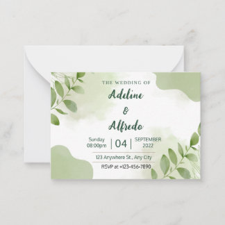 Élégant Faire-part de mariage Feuille de l'Eucalyp