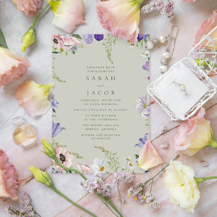 Élégant Faire-part de mariage Fleur sauvage de jar