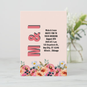 Élégant Faire-part de mariage Floral