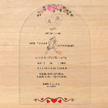 Élégant Faire-part de mariage floral acrylique ave