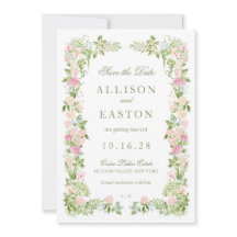 Élégant Faire-Part de Mariage Floral Aquarelle