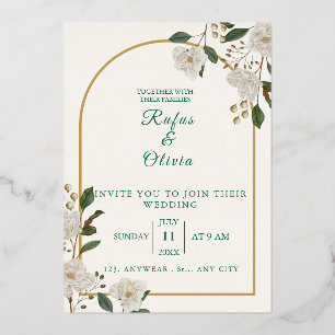Élégant Faire-part de mariage Floral Arc rustiqu