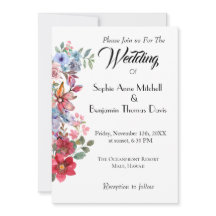 Elégant Faire-part de mariage Floral avec Aquarell