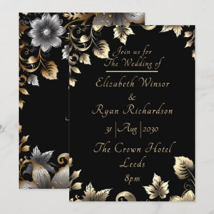 Élégant Faire-part de mariage floral Bliss