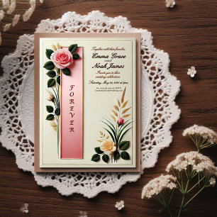 Elégant Faire-part de mariage Floral Boho