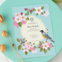 Élégant Faire-part de mariage floral japonais