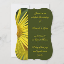 Élégant Faire-part de mariage Floral Jaune