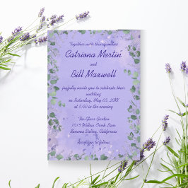 Élégant Faire-part de mariage Floral Violet
