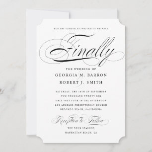 Élégant Faire-part de mariage Gay Enfin Calligraph