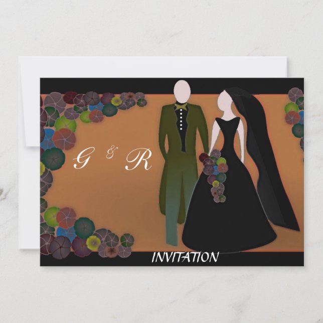 Élégant Faire-part de mariage gothique (Devant)