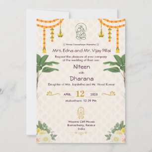 Élégant Faire-part de mariage indien