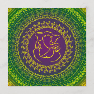 Élégant Faire-part de mariage indien Ganesh Classy