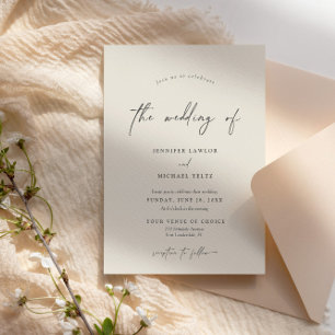 Élégant Faire-part de mariage minimaliste moderne