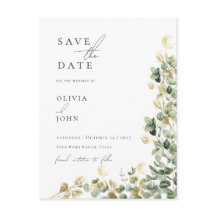 Élégant Faire-Part de Mariage Moderne Eucalyptus