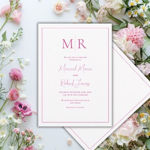 Élégant Faire-part de Mariage Moderne Monogramme R