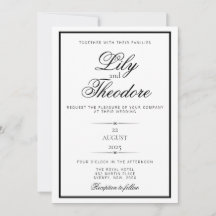 Elégant Faire-part de mariage Monochome