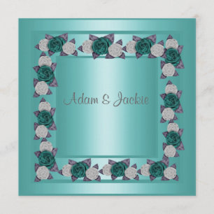 ÉLÉGANT FAIRE-PART DE MARIAGE MULTI-ROSE TURQUOISE