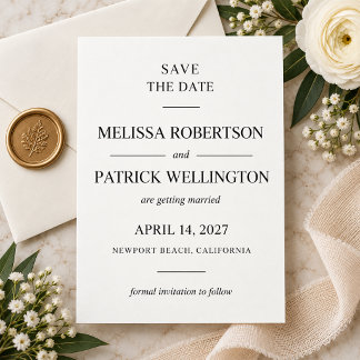 Élégant Faire-Part de Mariage Noir et Blanc