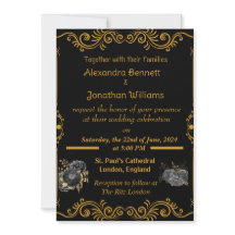Élégant Faire-part de mariage Or