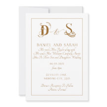 Élégant Faire-part de mariage Or