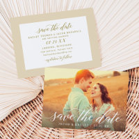 Élégant Faire-Part de Mariage Photo à Deux avec Éc