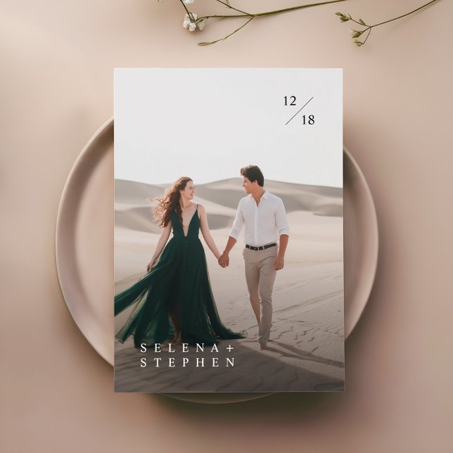 Élégant Faire-part de mariage photo de script mode (Créateur téléchargé)