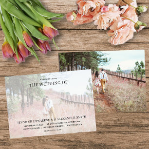 Élégant faire-part de mariage photo de typographie