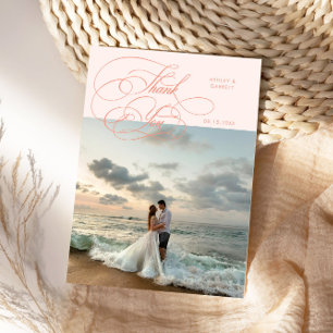 Élégant faire-part de mariage photo pêche