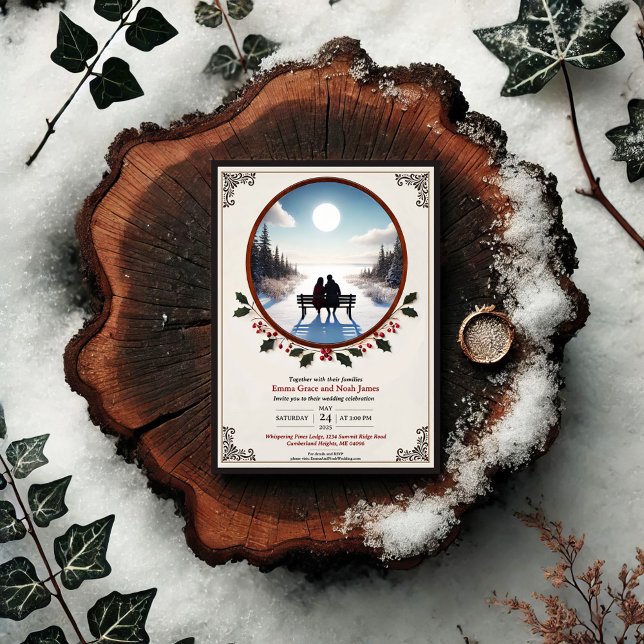 Élégant Faire-part de mariage romantique hivernale (Créateur téléchargé)