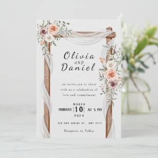 Élégant faire-part de mariage rose