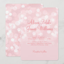 Élégant faire-part de mariage rose pétillant