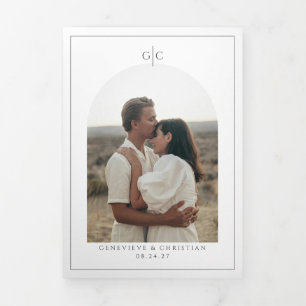 Élégant Faire-part de mariage Tri-Fold avec photos